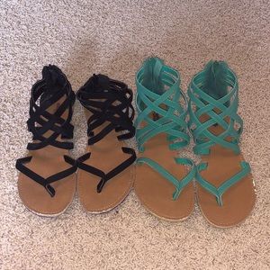 Charlotte Russe cries cross sandals